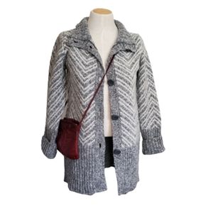 Maryline made in Italy vintage chevron sweater duster cardigan